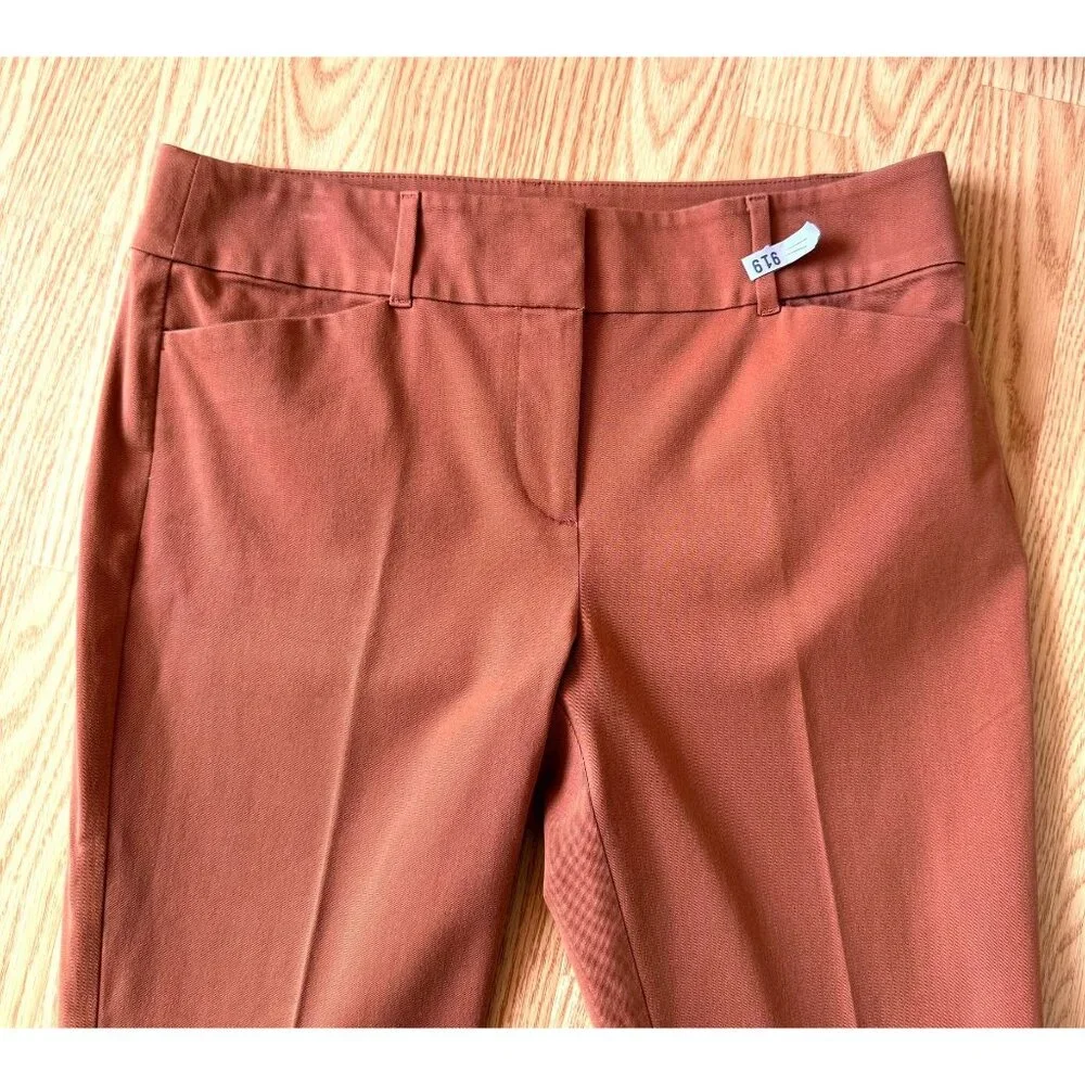 Loft Outlet Pants Size 10 Brick Red Skinny Ankle Stretch Cotton Blend Neutral - Picture 5 of 9